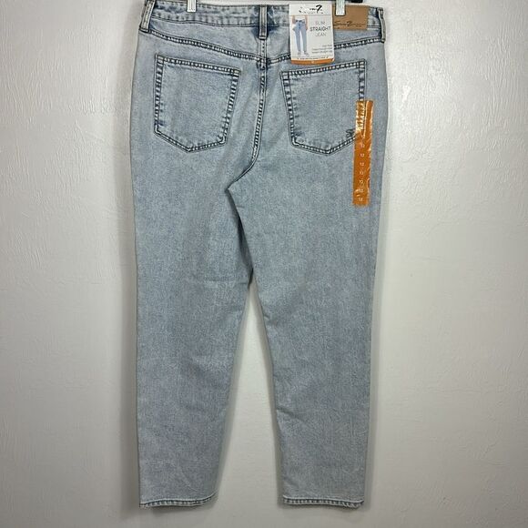 Seven7 Cotton Blend Blue High Rise Slim Straight Jeans Size 12 - Picture 4 of 10